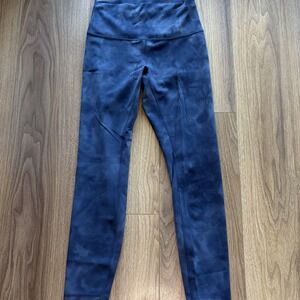 Lululemon Wunder Train High Rise 25" Tight Diamond Dye Naval Blue Size 6
